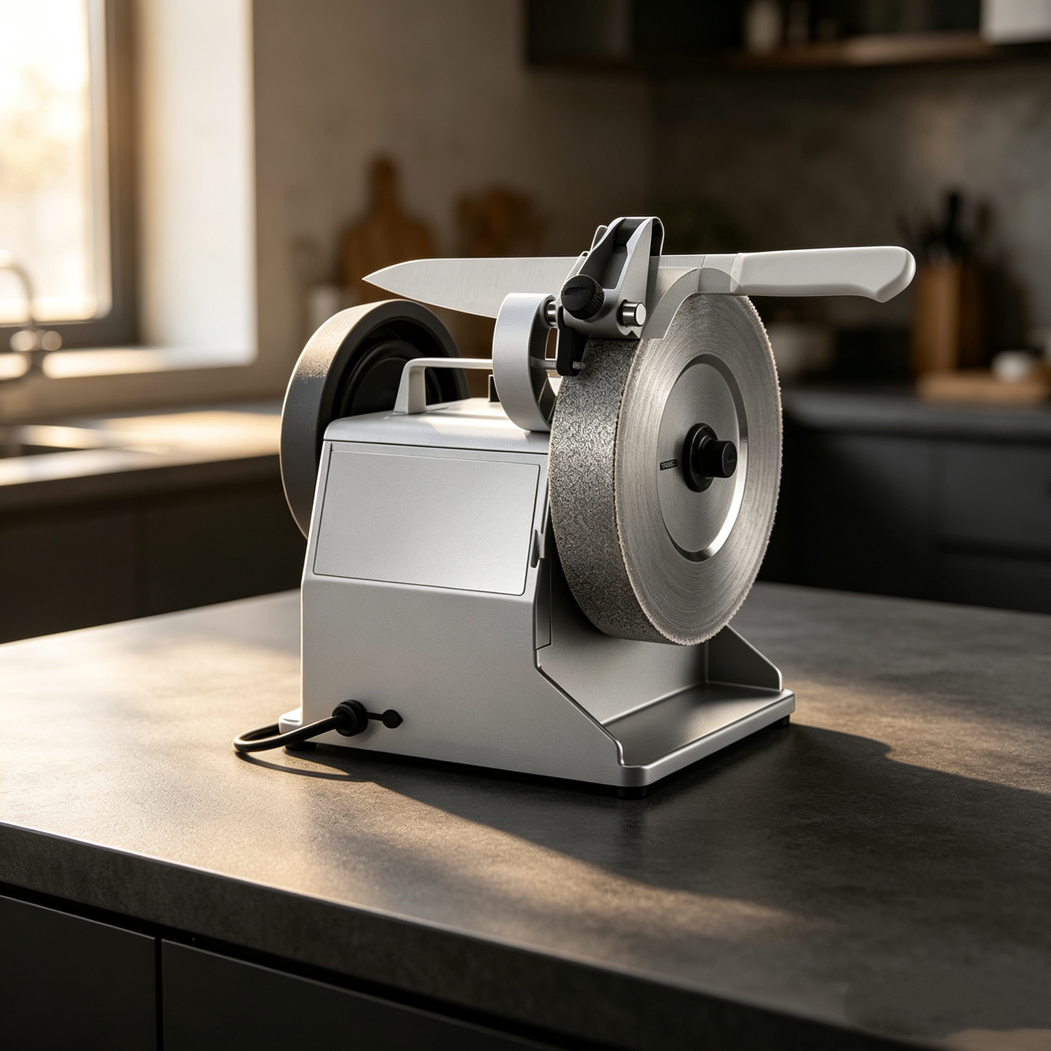 Professional Knife Sharpener – 60-Second Sharpening, 8°–22° Angle Control, Water-Cooled Diamond Wheel