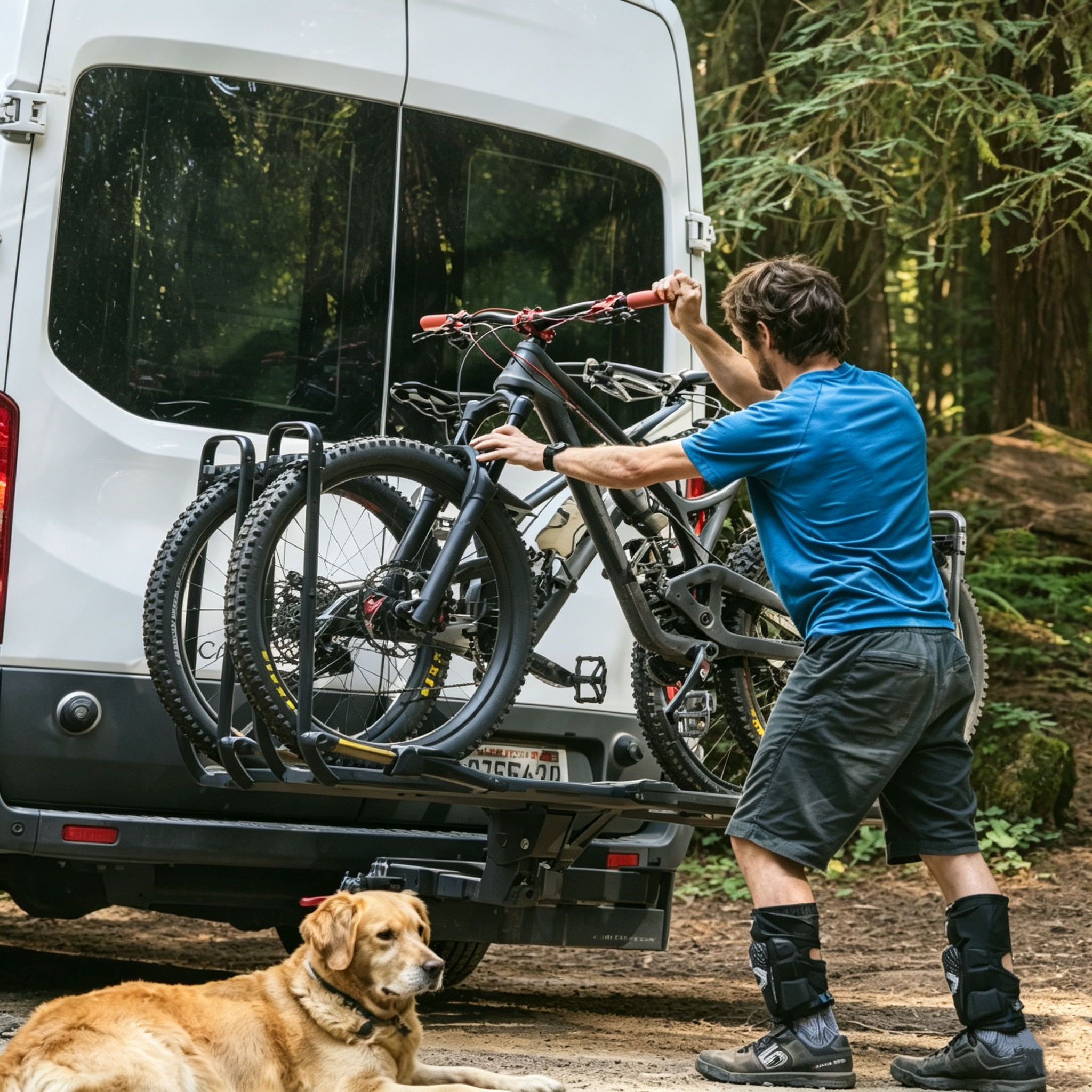 Hitch Bike Rack – OneTap Arm, 67lb Capacity, 18–32″ Tires, No Frame Contact