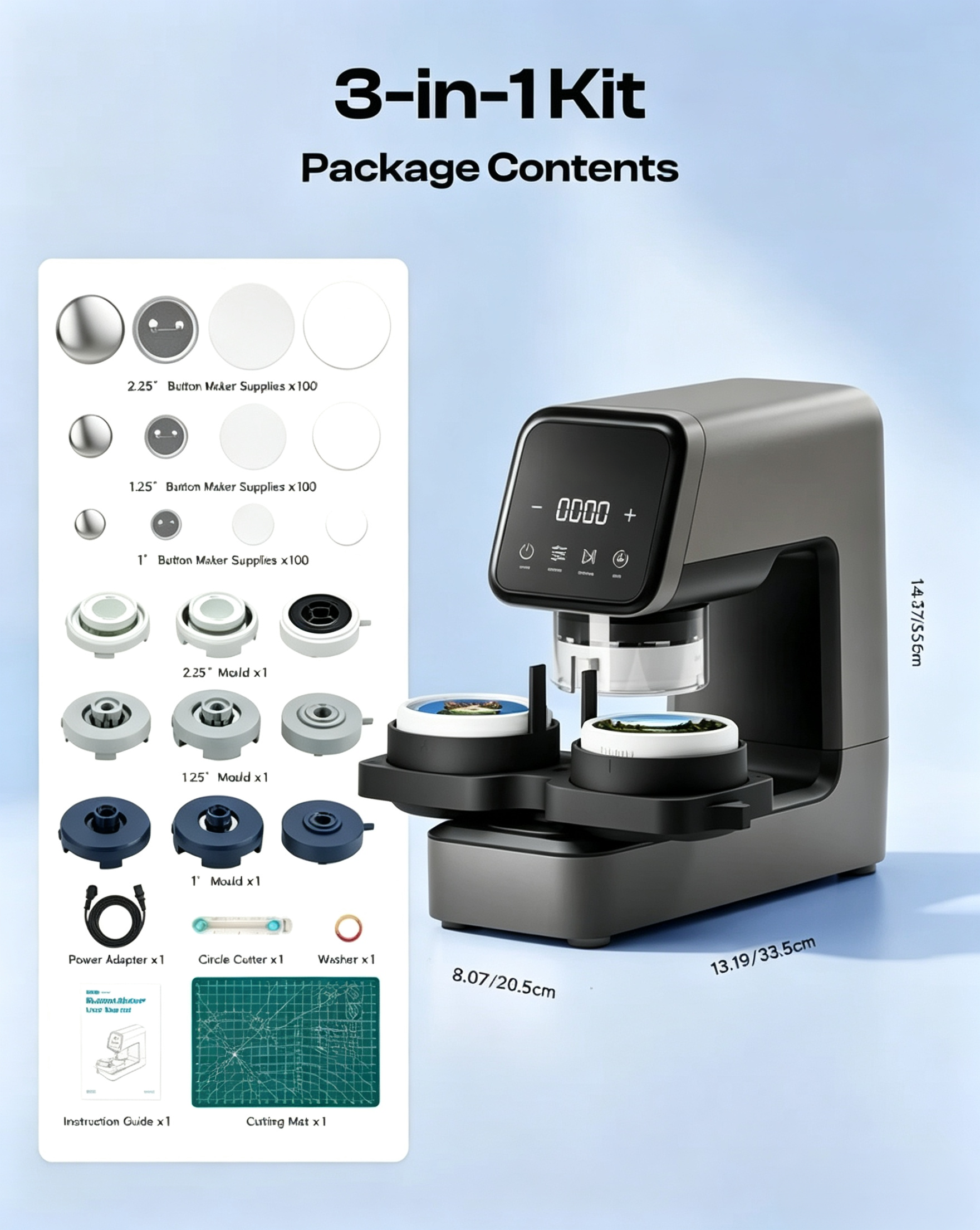 Electric Button Maker – One‑Click Pressing, Consistent Results, Less Hand Fatigue, for Custom Badges