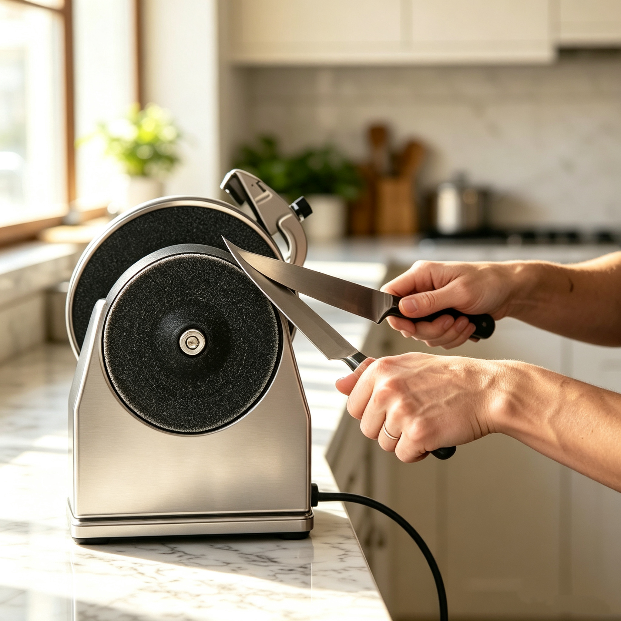 Professional Knife Sharpener – 60-Second Sharpening, 8°–22° Angle Control, Water-Cooled Diamond Wheel