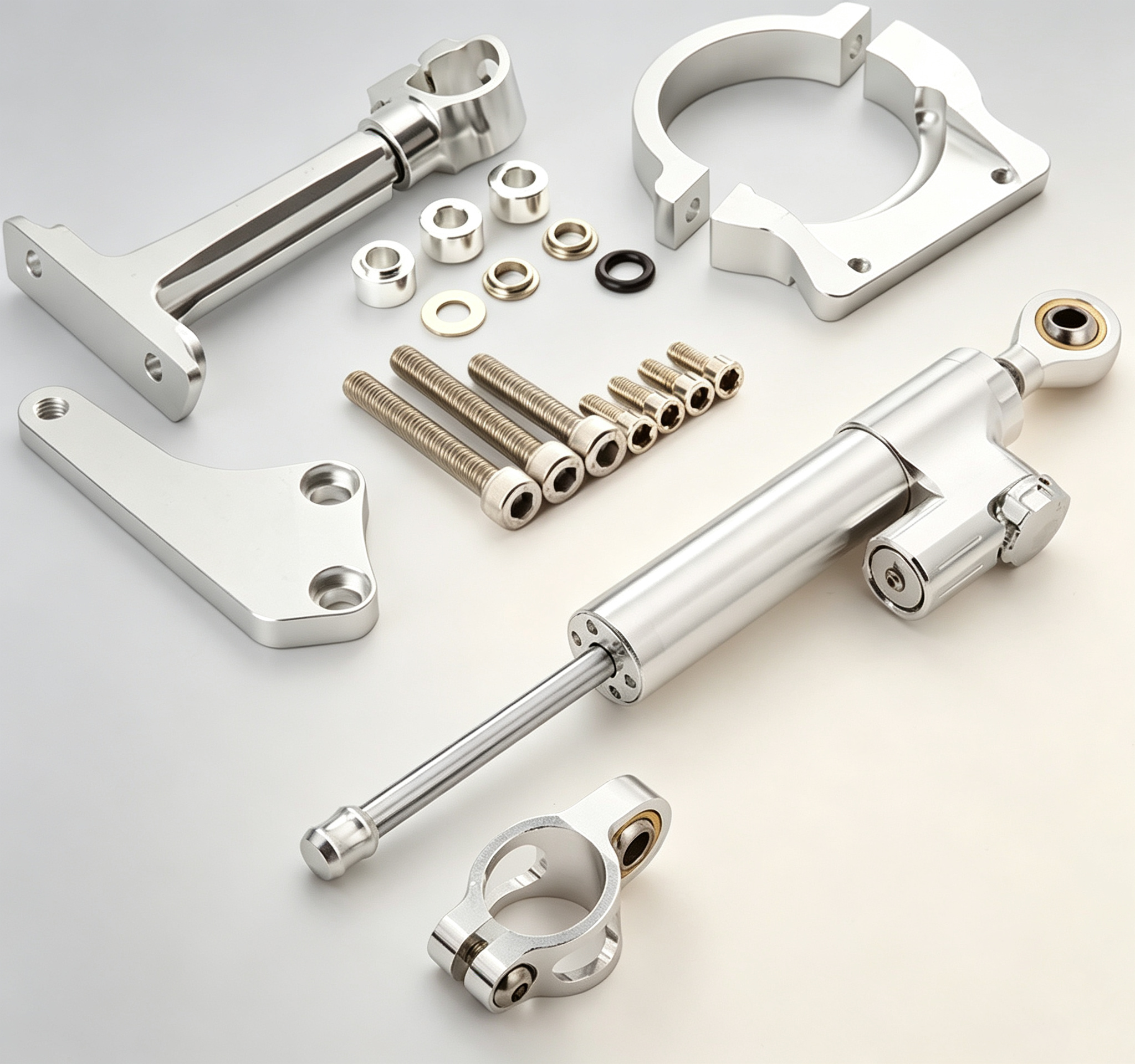 Steering Damper Mounting Kit – CNC Billet Aluminum, Speed‑Sensitive Damping, for ER6N/ER6F/Ninja 650R