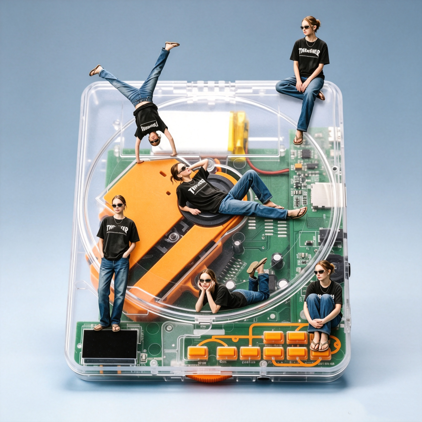 CD Player with Bluetooth & Wired Output – Transparent Shell, 100‑Second Anti‑Shock, 12+ Hour Battery