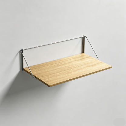 Fold-Out Wall Desk – Folds Flat in Seconds, Oak & Steel, Space-Saving