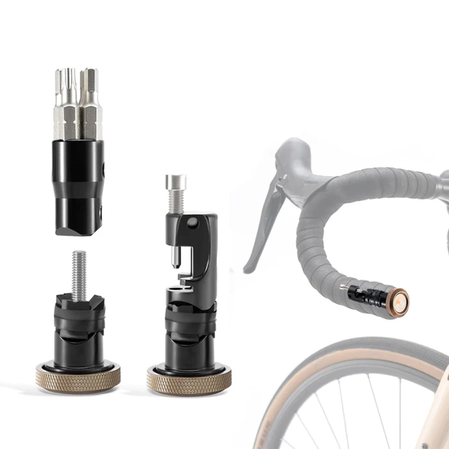 Handlebar Tool Kit – Bar End Storage with Hex Wrenches, T25 Torx & Chain Breaker