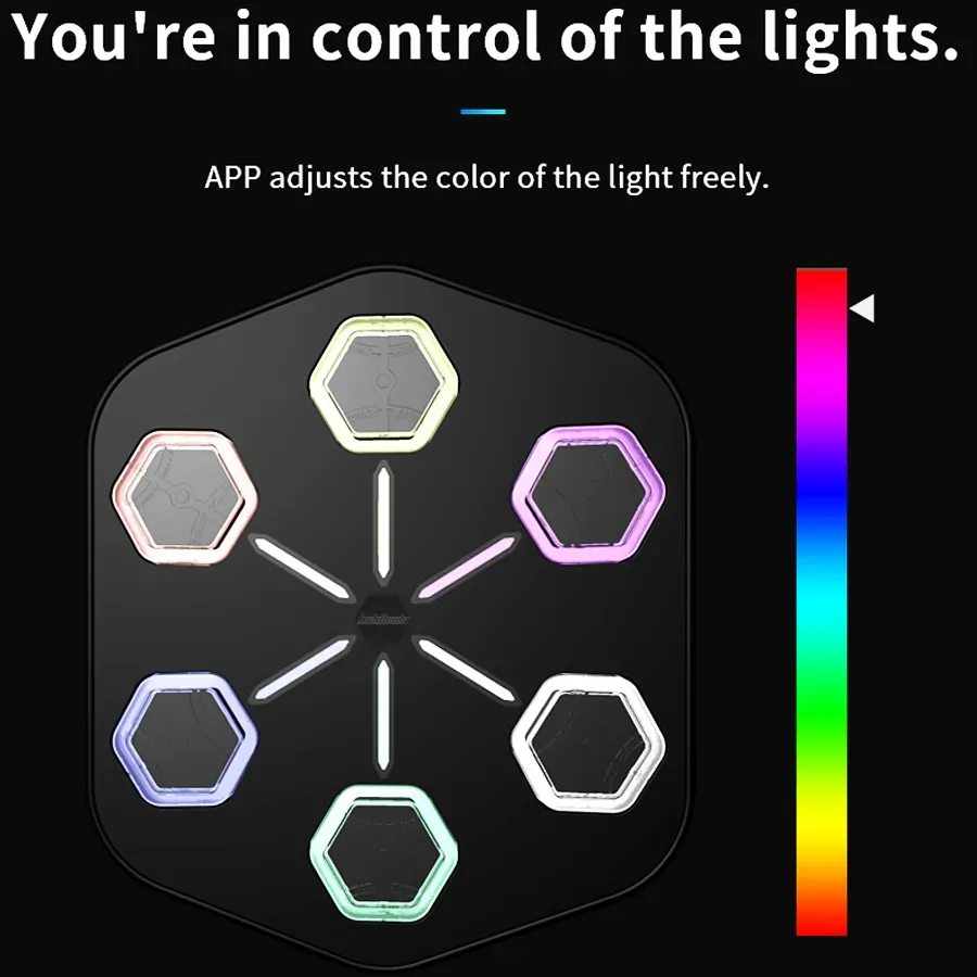 Smart Music Boxing Machine – Rhythm‑Synchronized Lights, App Control, Adjustable Height, for Home Workouts