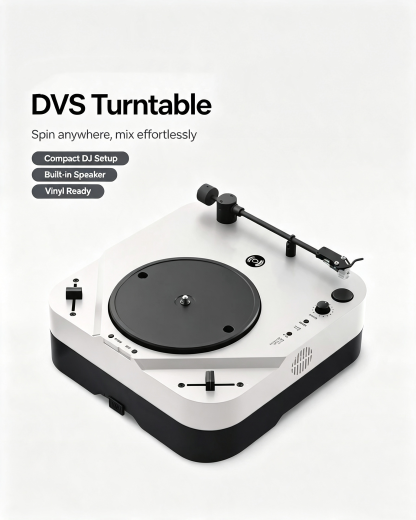 Portable DVS Turntable – Scratch Digital Vinyl Anywhere, CNC Aluminum, 8‑Hour Battery