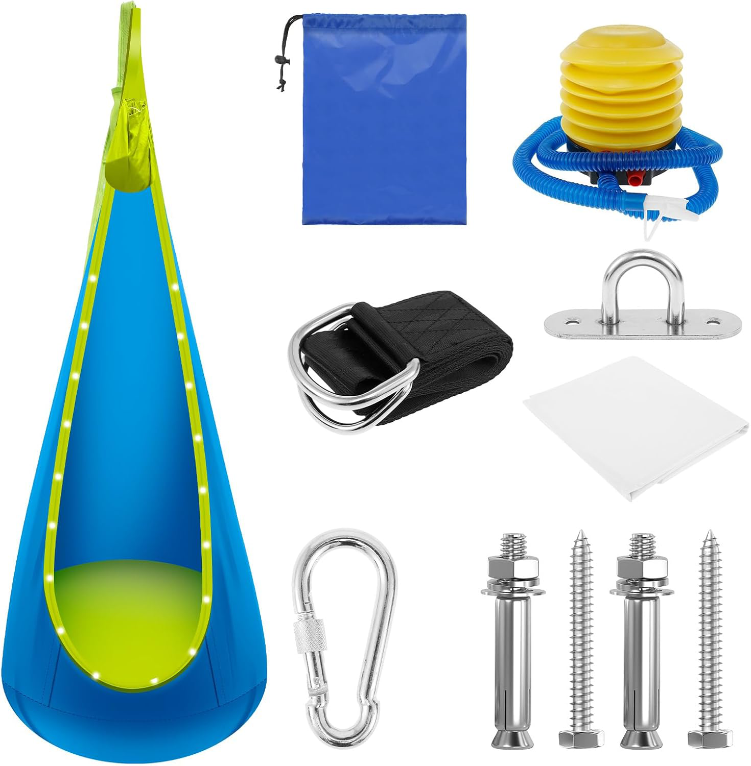 Swing with LED light strip