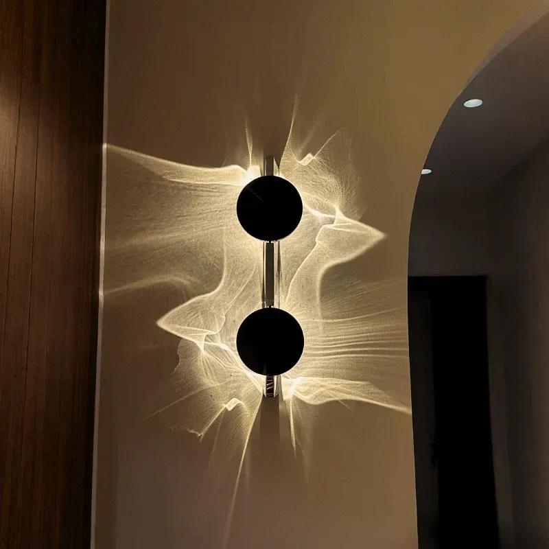 Velwave Wall Sconce – Adjustable Ripple Light, Modern Minimalist, Warm White LED
