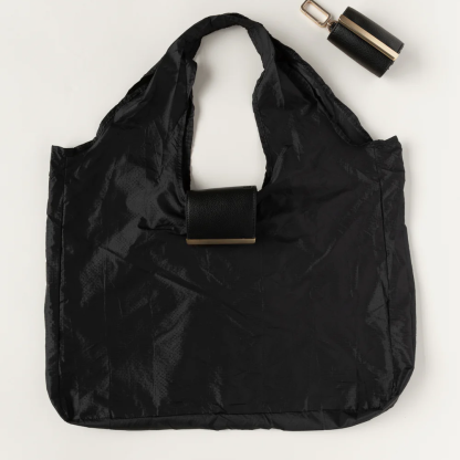 Keychain Tote Bag – Foldable, Recycled Vegan Leather & Nylon, Holds Up to 50 lbs