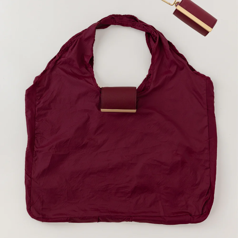 Keychain Tote Bag – Foldable, Recycled Vegan Leather & Nylon, Holds Up to 50 lbs