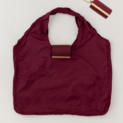 Keychain Tote Bag – Foldable, Recycled Vegan Leather & Nylon, Holds Up to 50 lbs