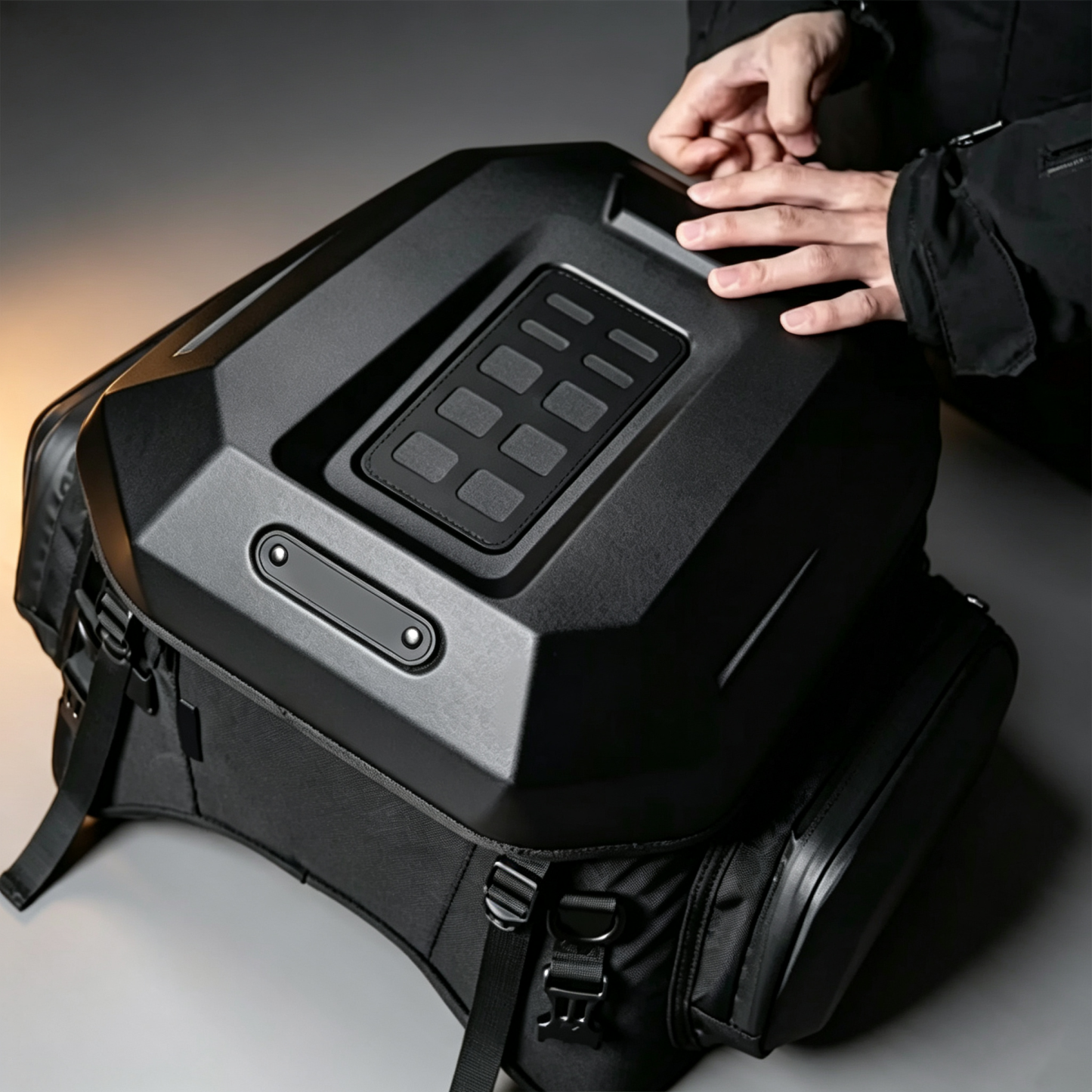 Waterproof Motorcycle Tail Bag – Aerodynamic Design, Shock‑Absorbing Padding, Durable Base