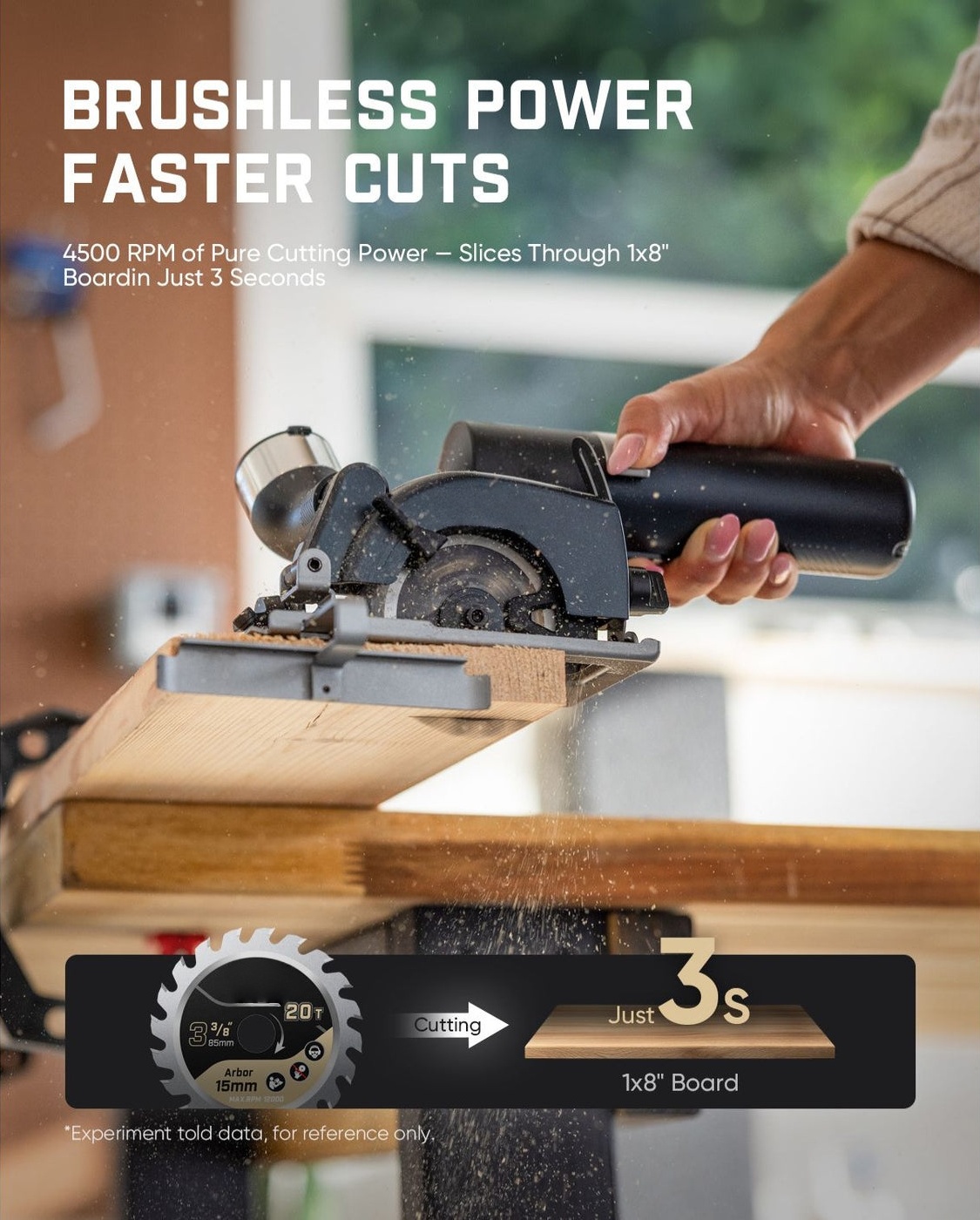 Cordless Circular Saw – 3‑3/8″, Lightweight, Wood‑Cutting, DIY‑Friendly