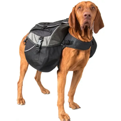 Adjustable Dog Backpack – Roll‑Top Pockets, Rain Cover, Aramid‑Reinforced, Rear Leash Attachment