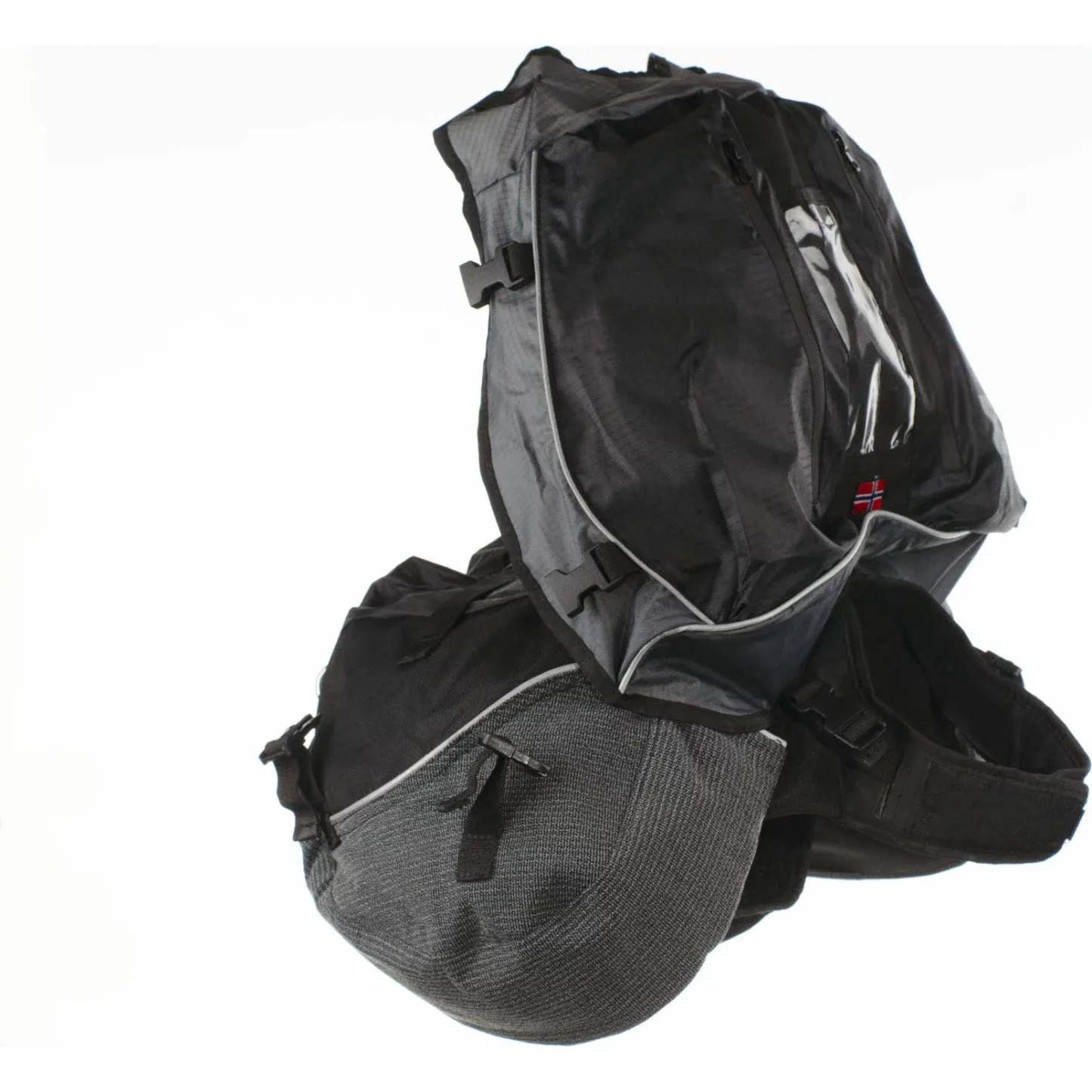 Adjustable Dog Backpack – Roll‑Top Pockets, Rain Cover, Aramid‑Reinforced, Rear Leash Attachment