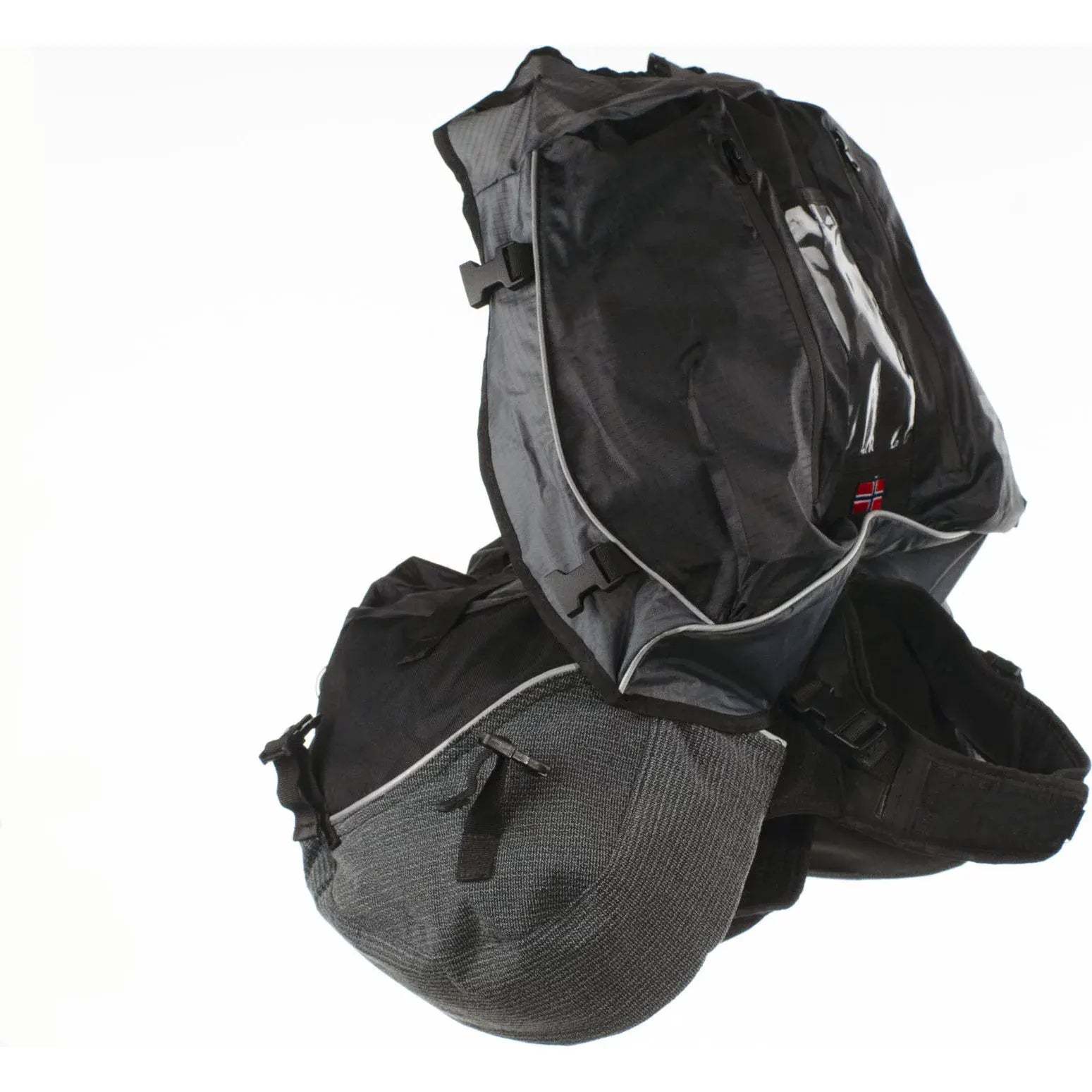 Adjustable Dog Backpack – Roll‑Top Pockets, Rain Cover, Aramid‑Reinforced, Rear Leash Attachment