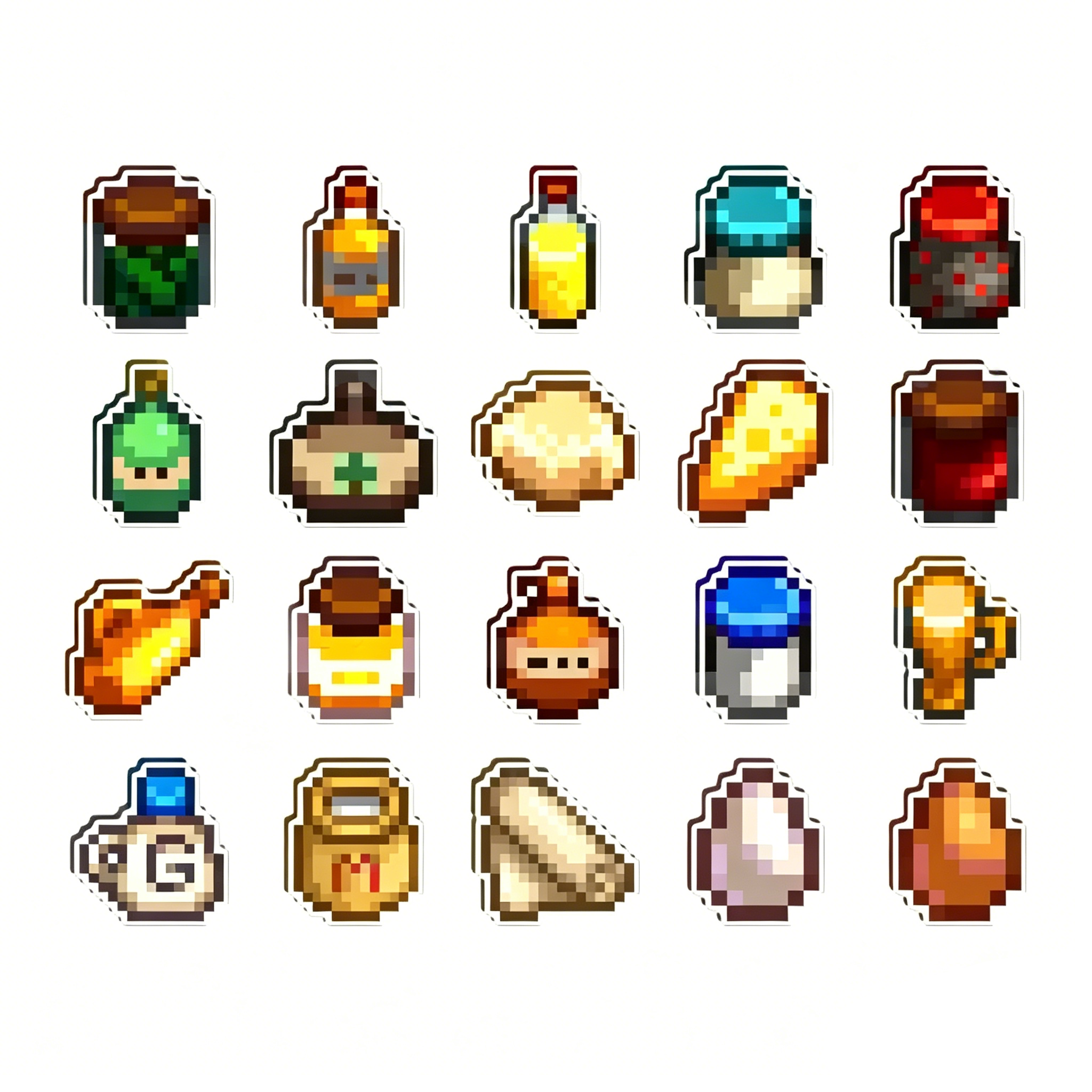 Stardew Valley Mini Acrylic Fridge Magnets – Pixel Art Crop & Fruit Magnets