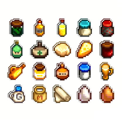 Stardew Valley Mini Acrylic Fridge Magnets – Pixel Art Crop & Fruit Magnets