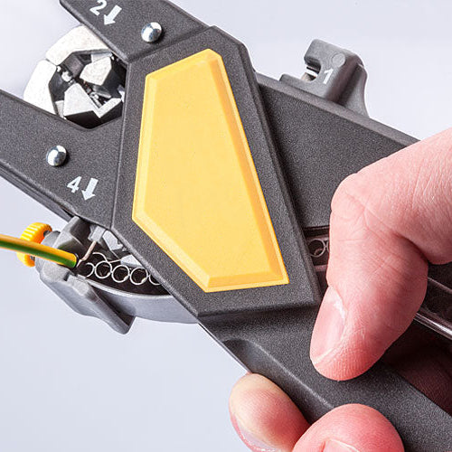 Automatic Wire Crimper with Ferrules – 4-Step Cutting, Stripping, Twisting & Crimping Tool