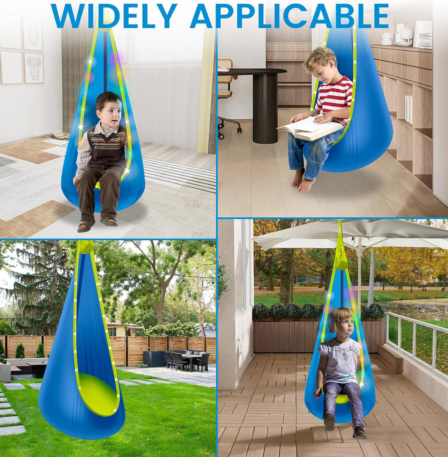 Swing with LED light strip