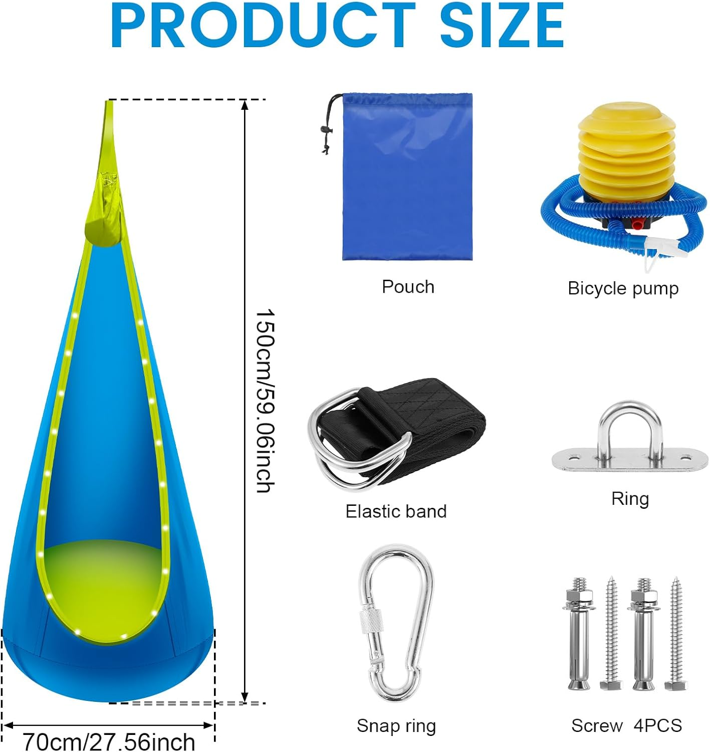 Swing with LED light strip