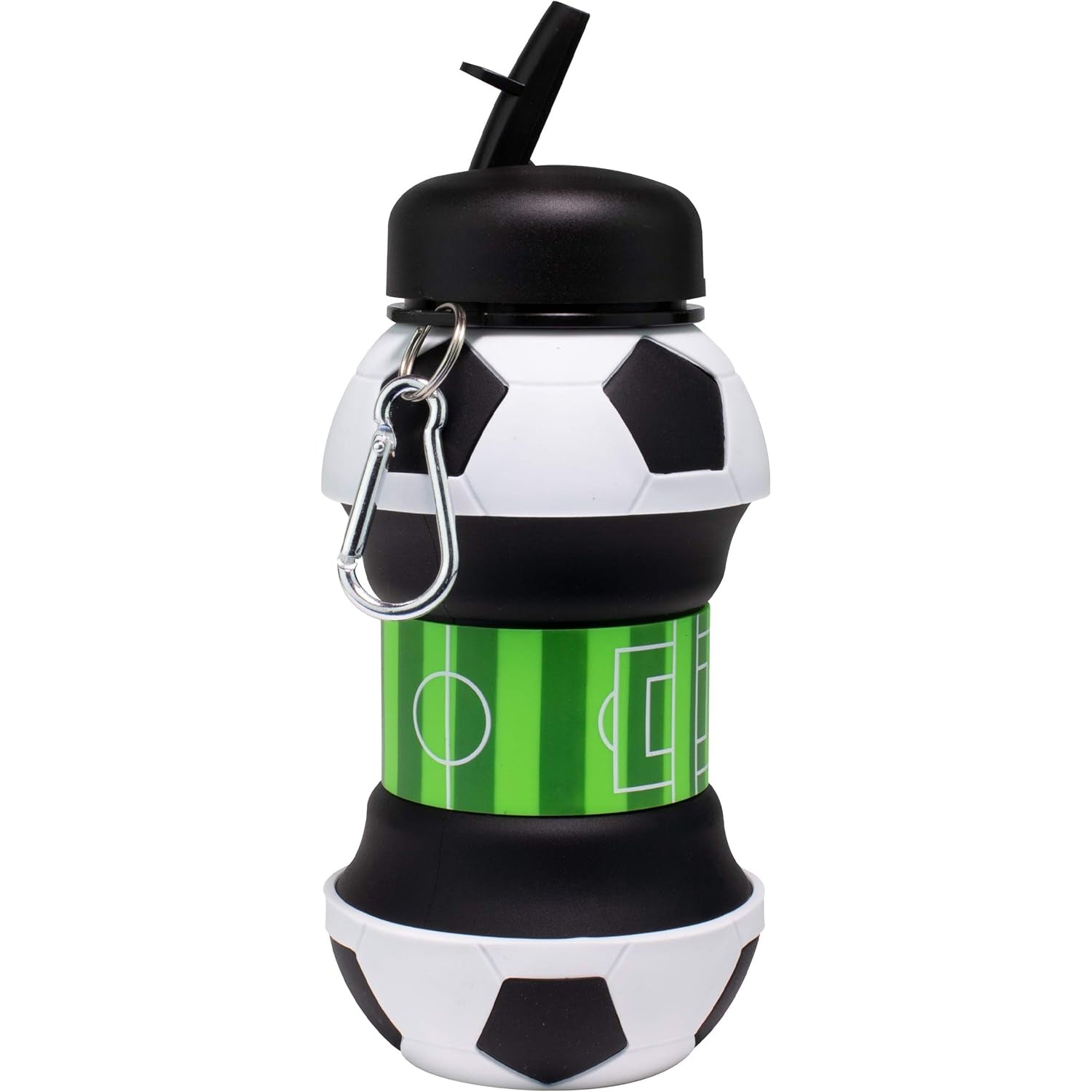Foldable silicone soccer water bottle for children