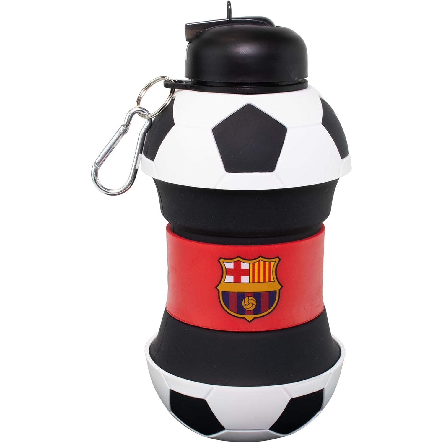 Foldable silicone soccer water bottle for children