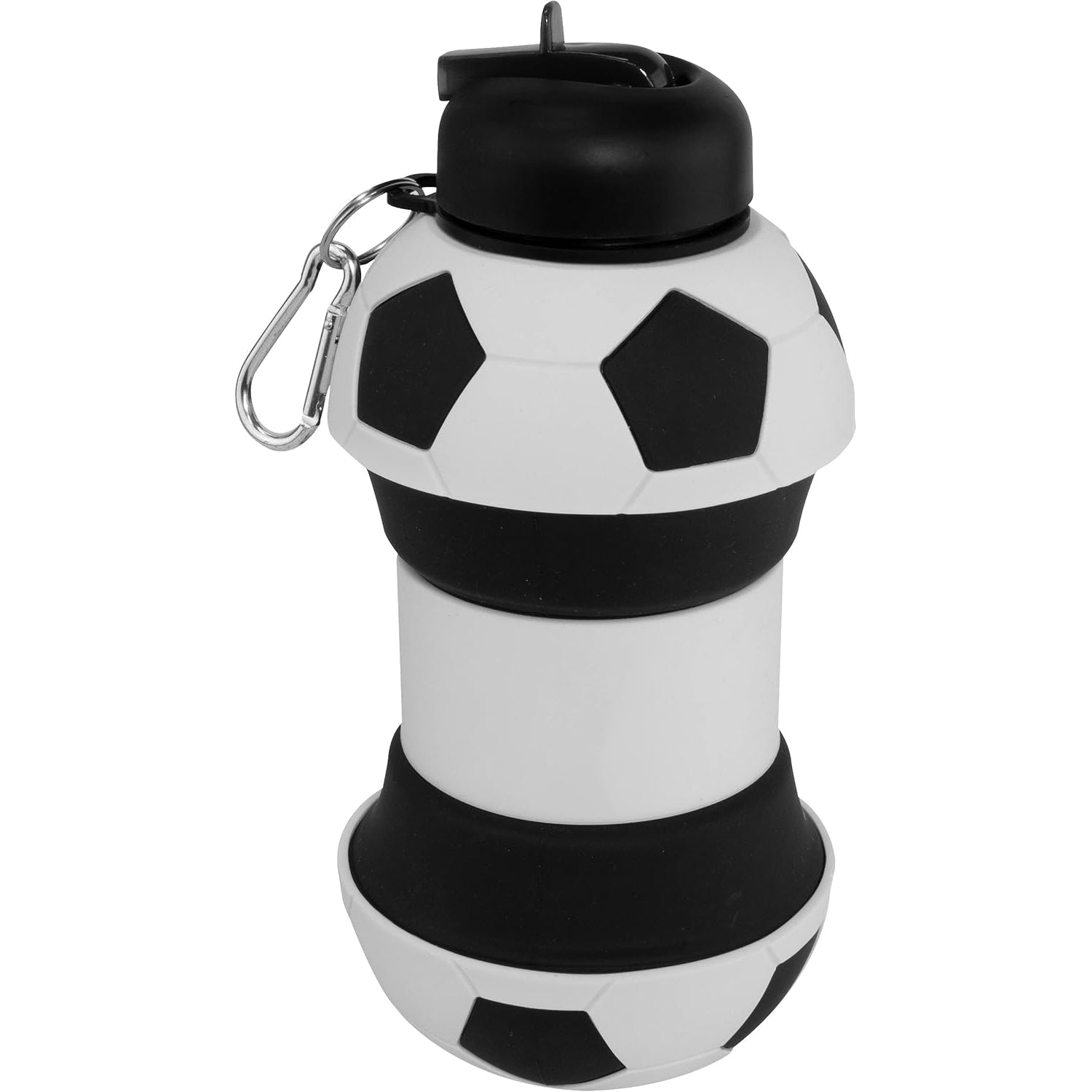 Foldable silicone soccer water bottle for children