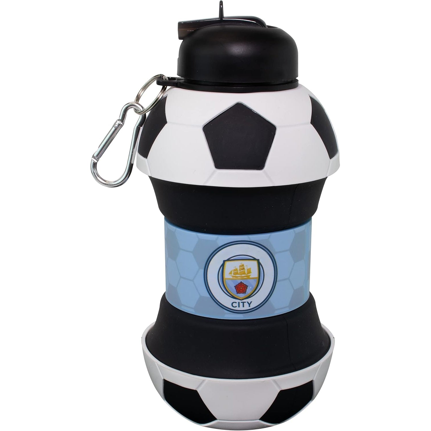 Foldable silicone soccer water bottle for children