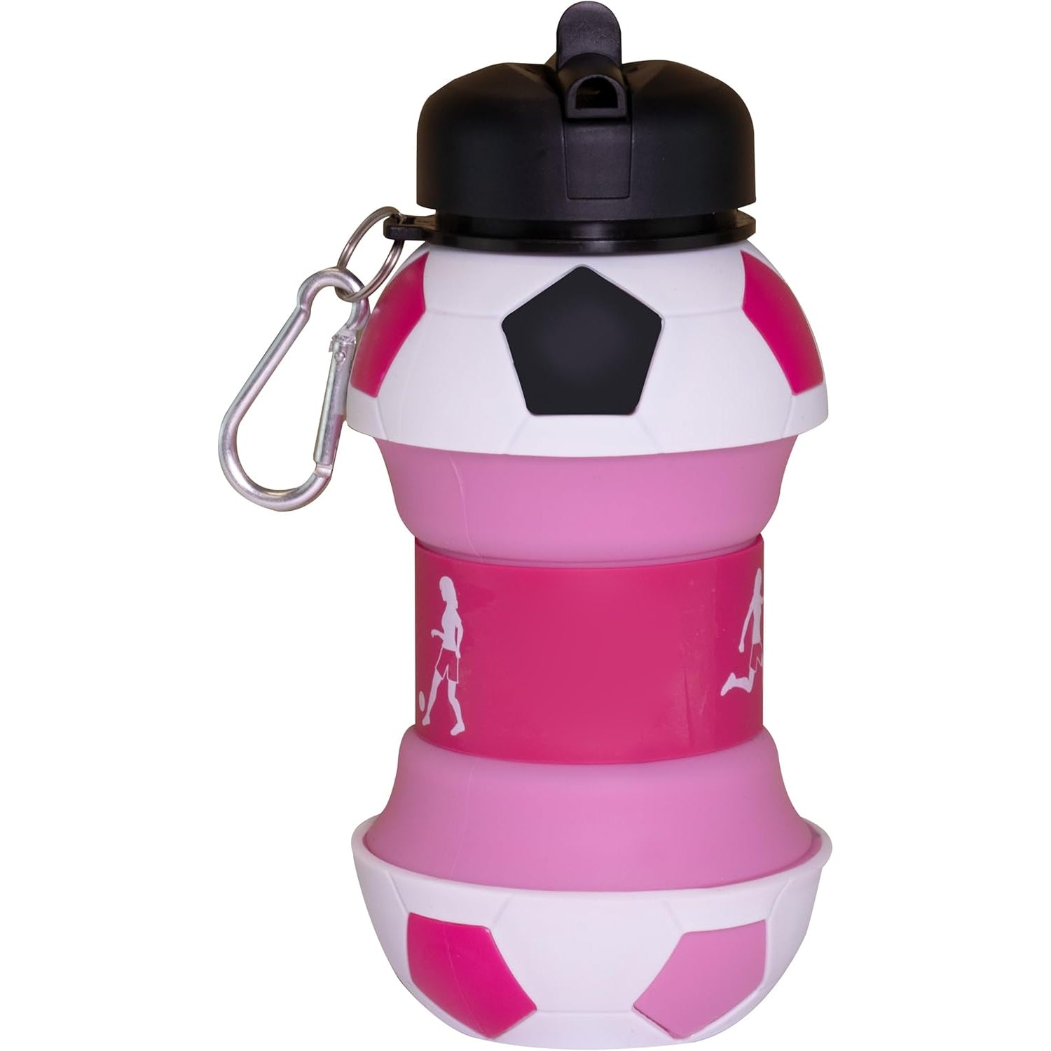 Foldable silicone soccer water bottle for children