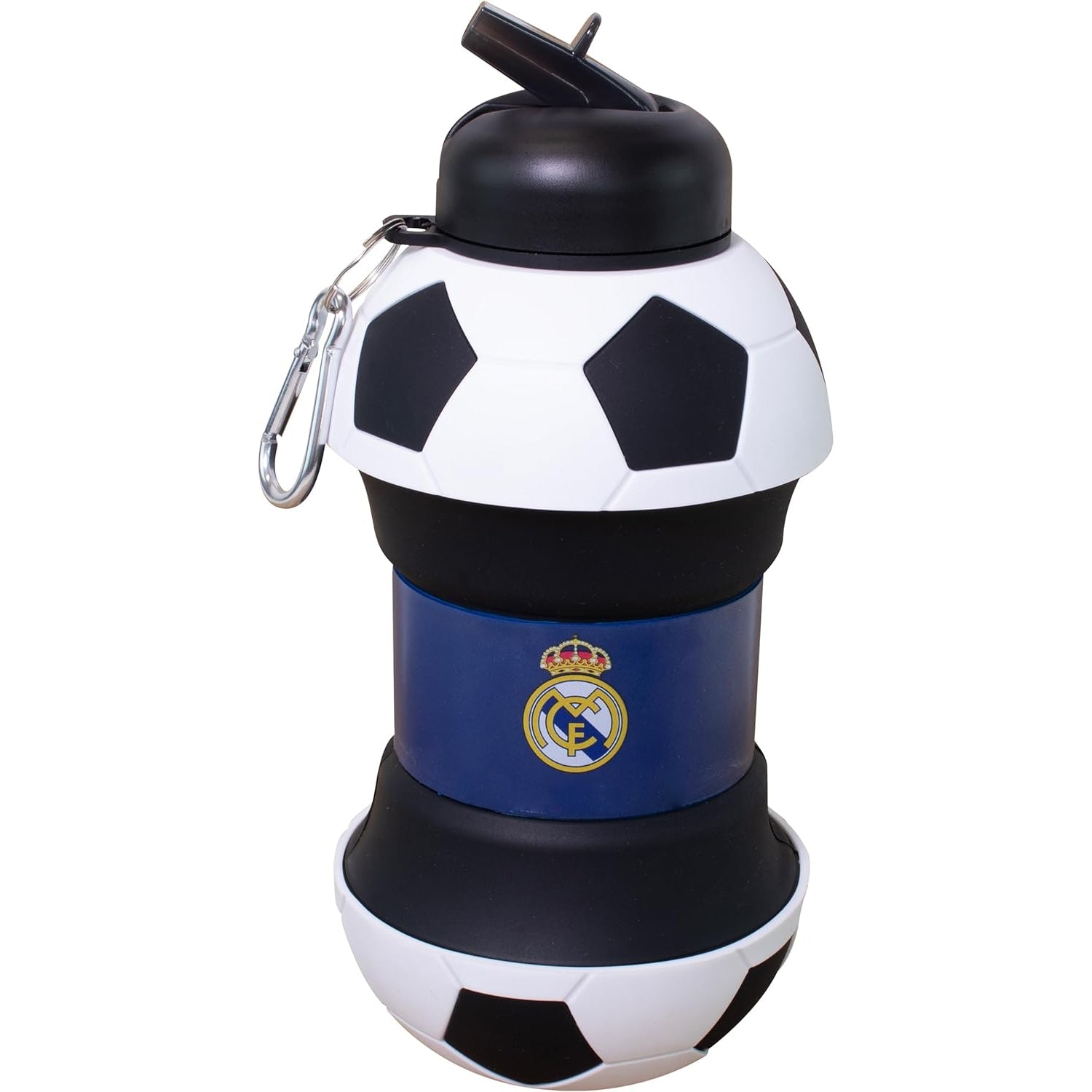 Foldable silicone soccer water bottle for children