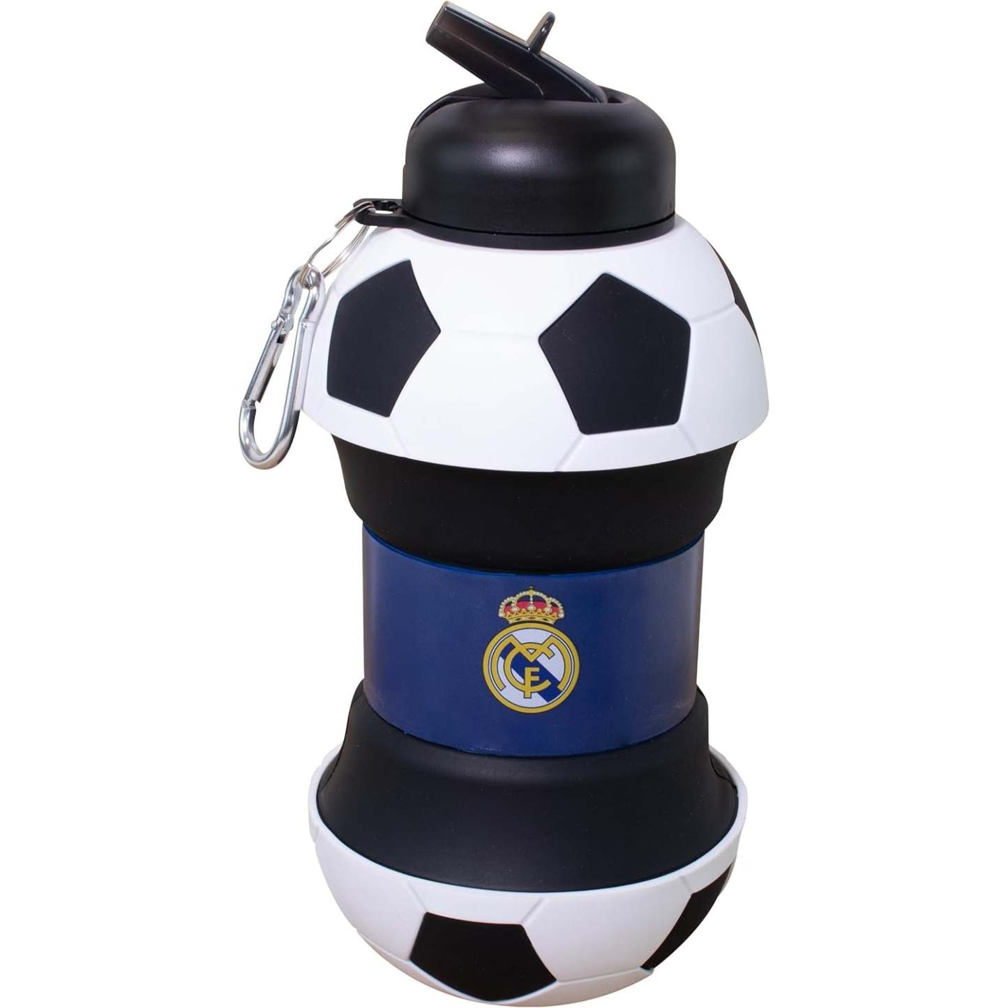 Foldable silicone soccer water bottle for children