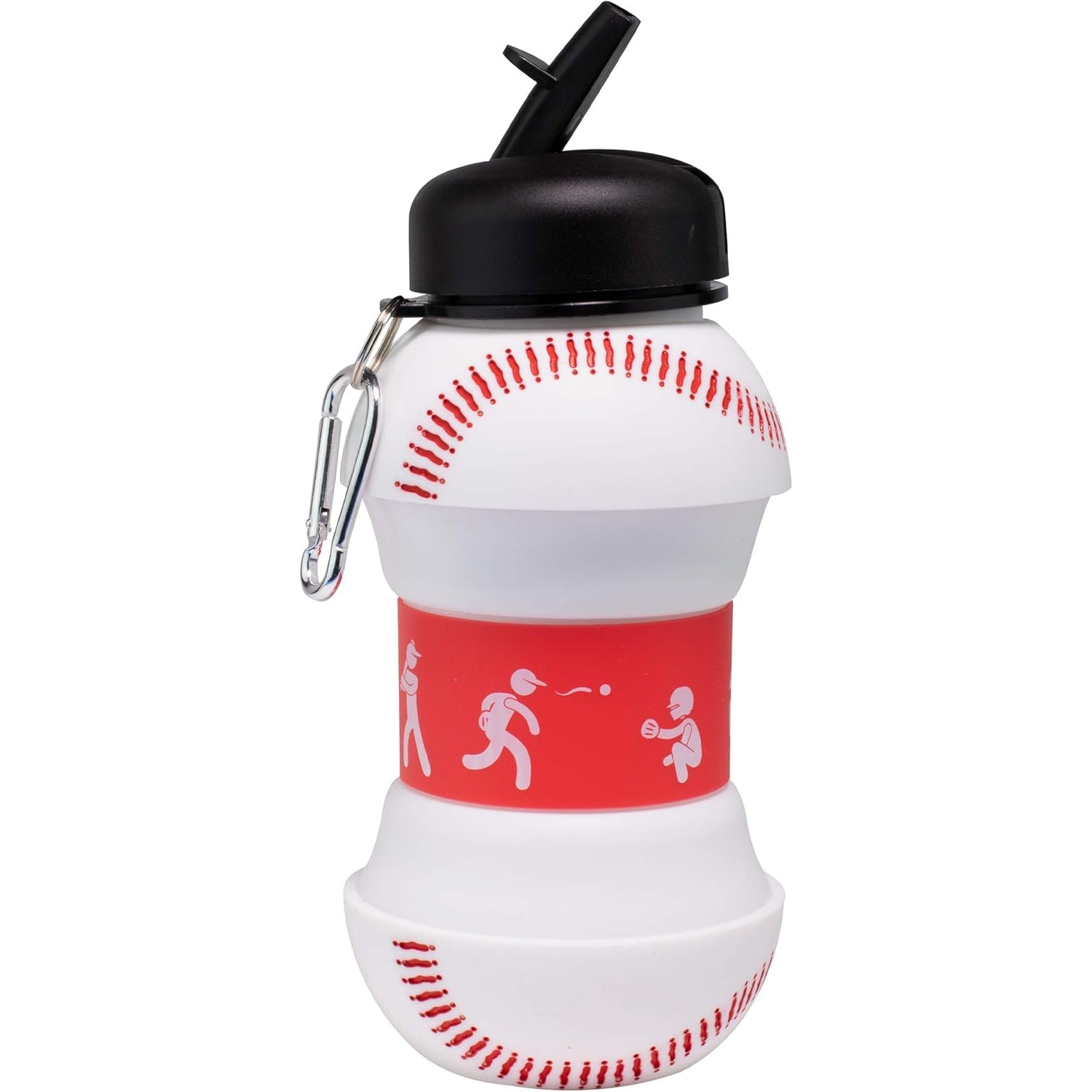 Foldable silicone soccer water bottle for children