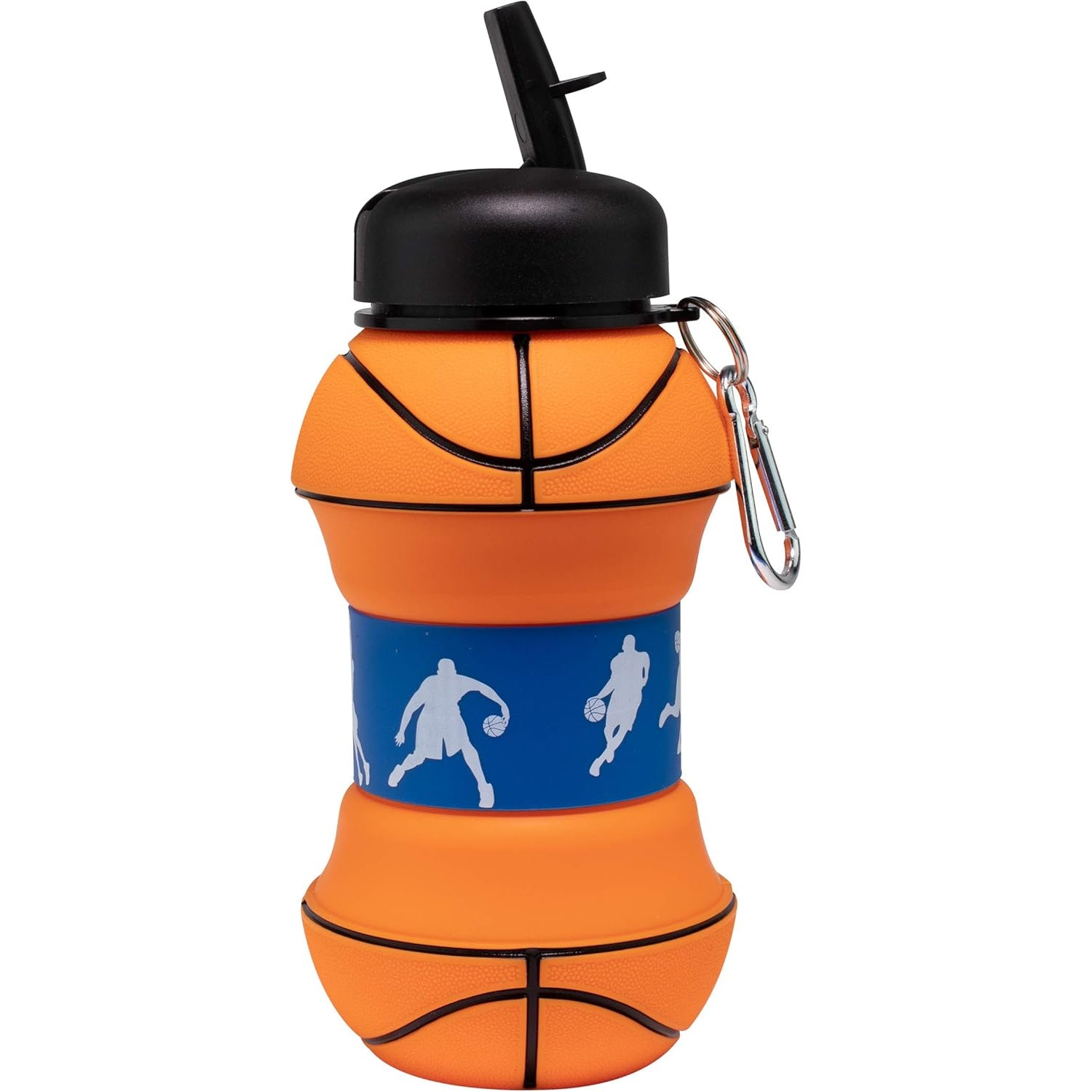 Foldable silicone soccer water bottle for children