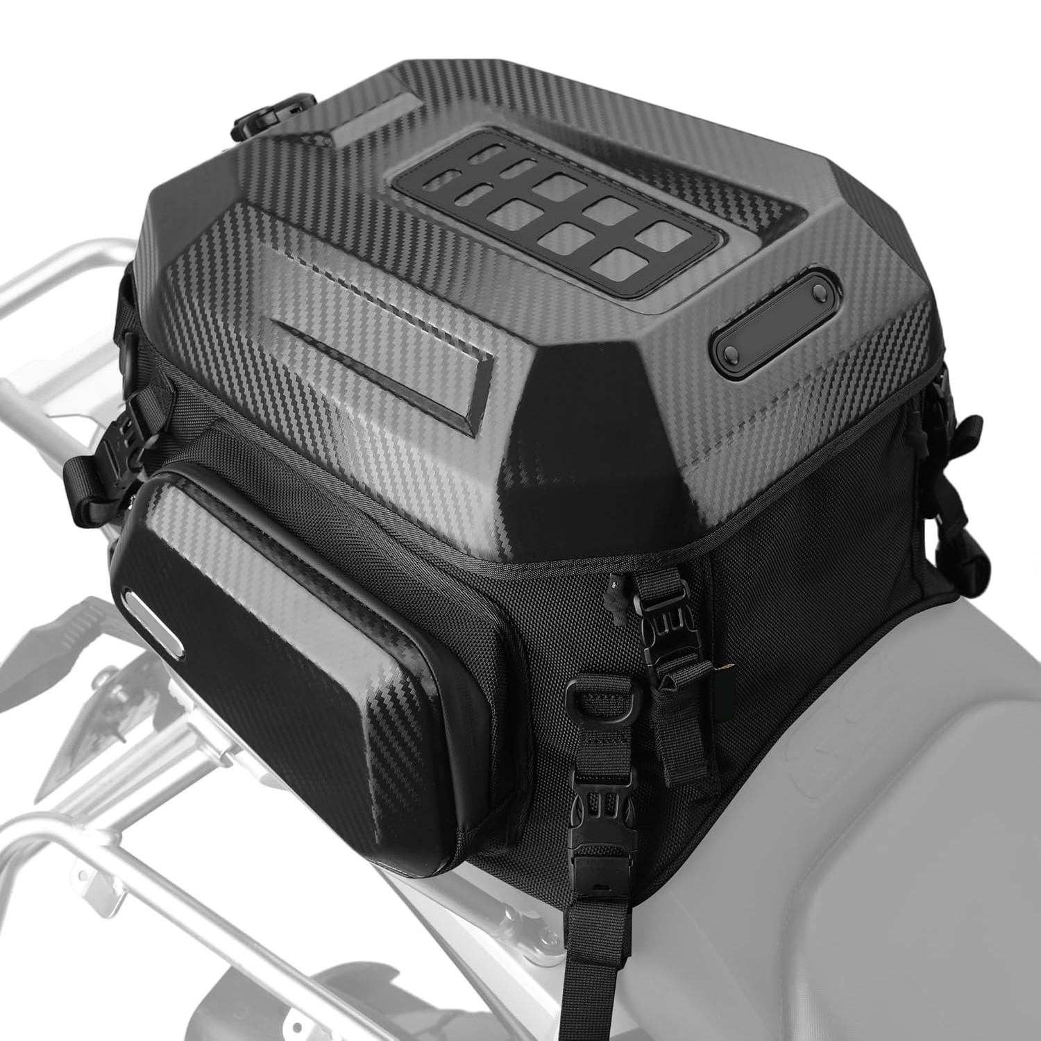 Waterproof Motorcycle Tail Bag – Aerodynamic Design, Shock‑Absorbing Padding, Durable Base