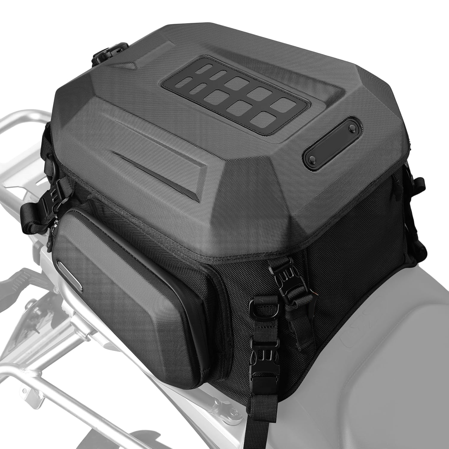 Waterproof Motorcycle Tail Bag – Aerodynamic Design, Shock‑Absorbing Padding, Durable Base
