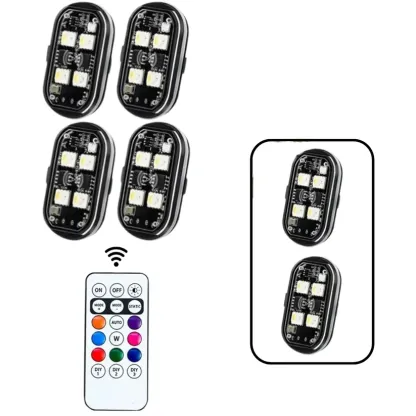 RGB LED Light Kit – 7 Colors + Remote, Waterproof, 6‑Hour Battery, Stick‑On Installation
