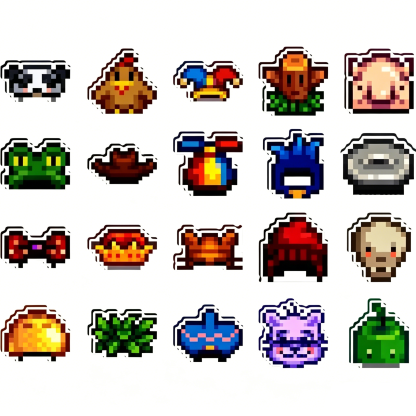 Stardew Valley Mini Acrylic Fridge Magnets – Pixel Art Crop & Fruit Magnets