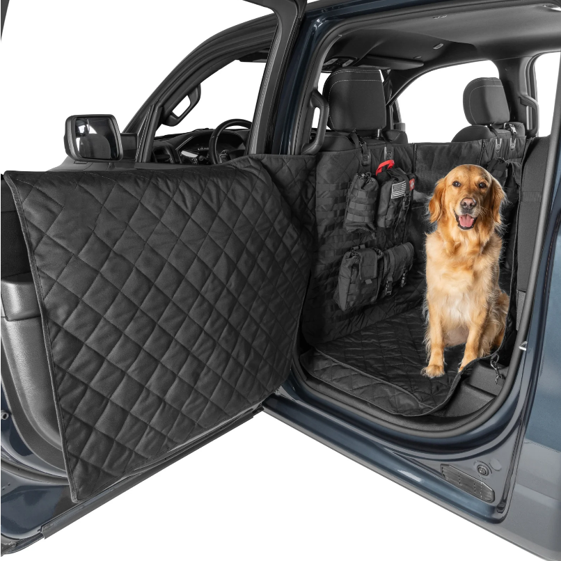Crew Cab Truck Pet Seat Cover – Full Coverage, Fold‑Down Seat Compatible, Door Panel Protection