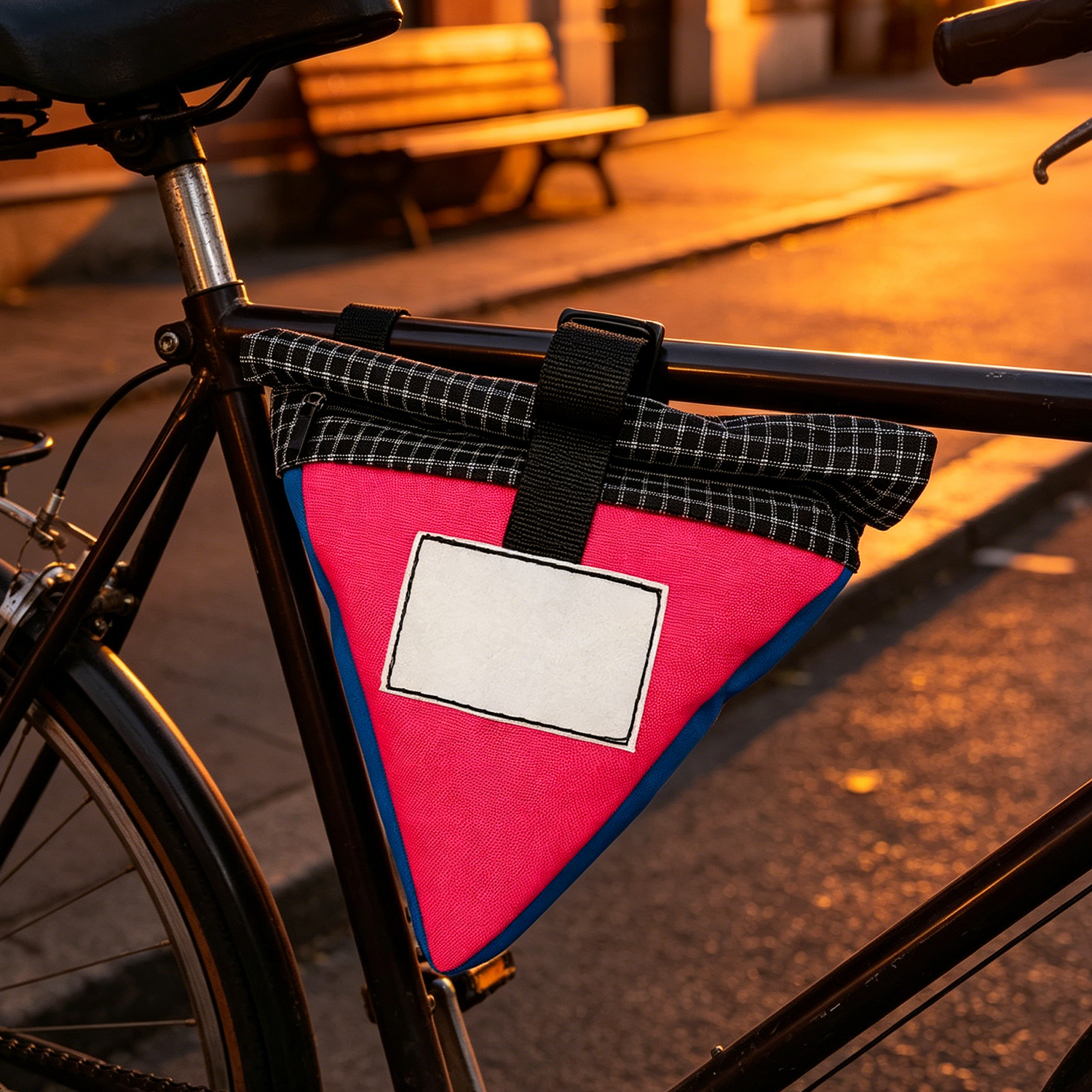 Bike Snack & Gear Storage System – Triangular Food Bag + Handlebar Roll Bag for Cycling Adventures