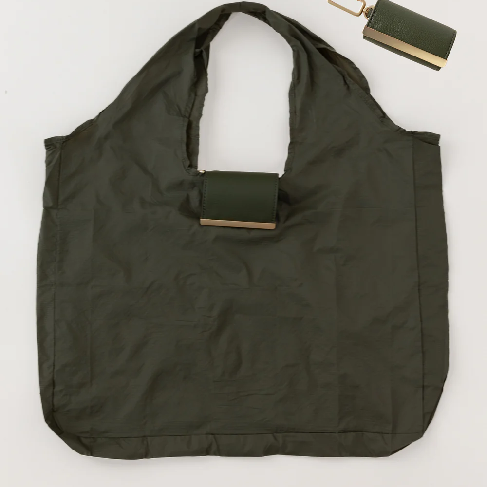 Keychain Tote Bag – Foldable, Recycled Vegan Leather & Nylon, Holds Up to 50 lbs