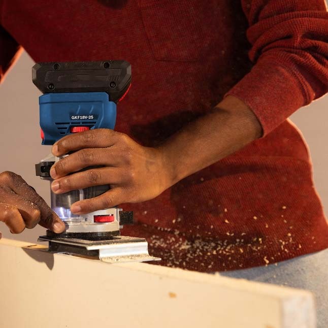 Cordless Compact Edge Router – Brushless Motor, 6mm & 1/4″ Collets, L‑Boxx Storage
