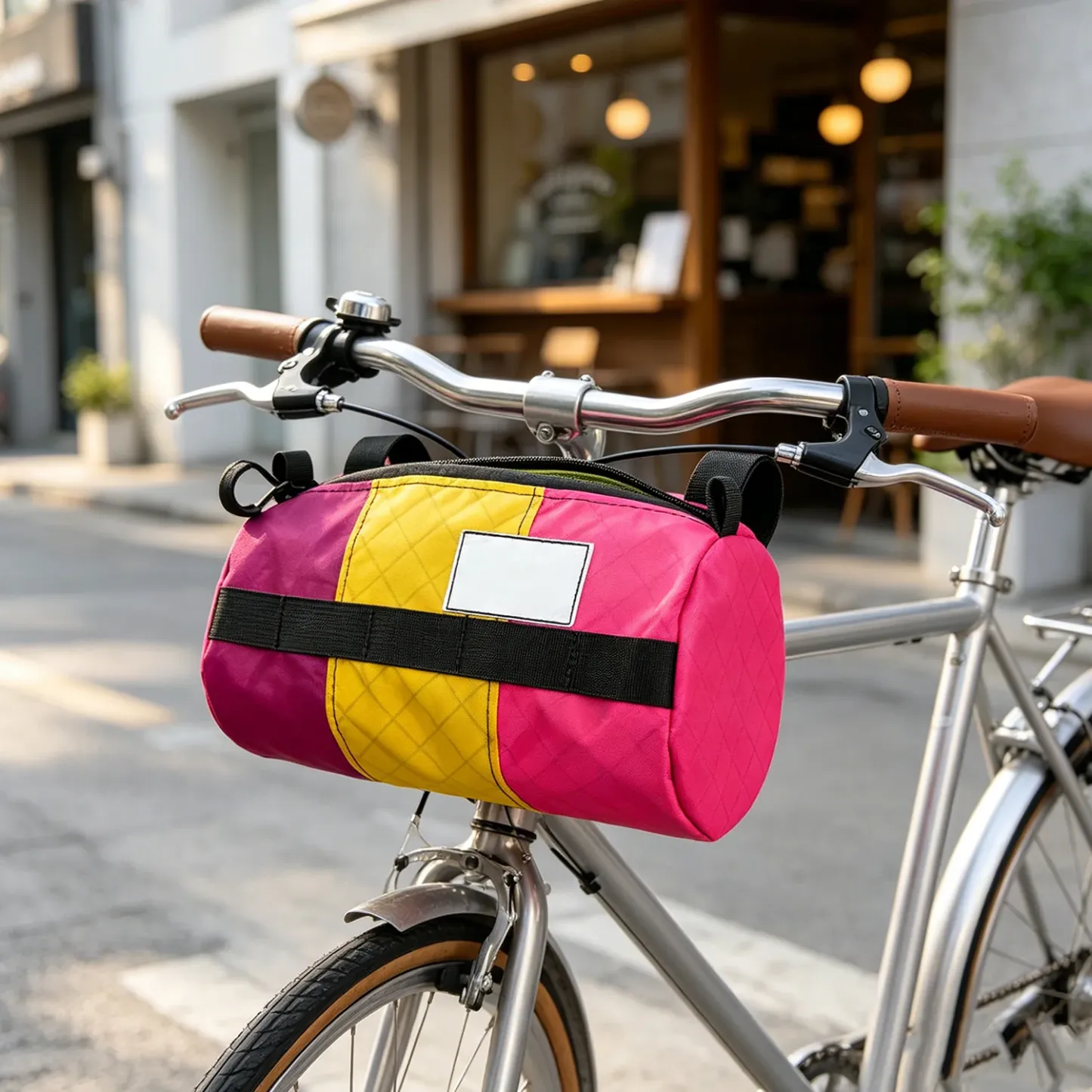 Bike Snack & Gear Storage System – Triangular Food Bag + Handlebar Roll Bag for Cycling Adventures