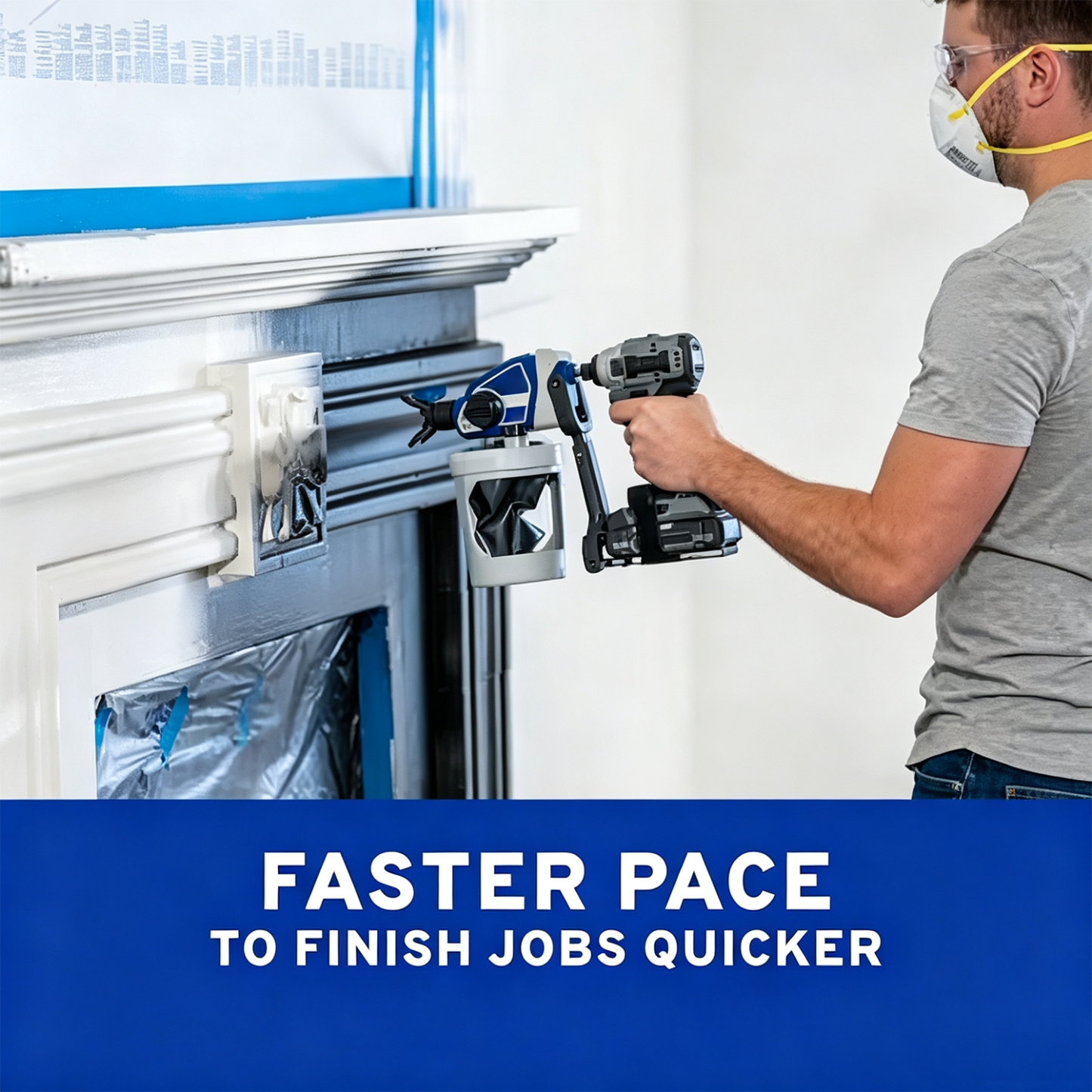Drill‑Powered Paint Sprayer – Attaches to Your Cordless Drill, for DIY Projects up to 2 Gallons