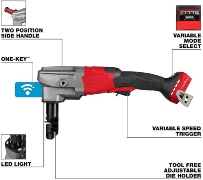 Cordless Nibbler – Cuts 10‑Gauge Steel, 57mm Radius, Variable Speed, ONE‑KEY Trackable