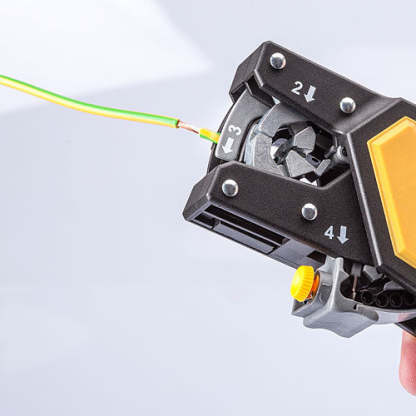 Automatic Wire Crimper with Ferrules – 4-Step Cutting, Stripping, Twisting & Crimping Tool