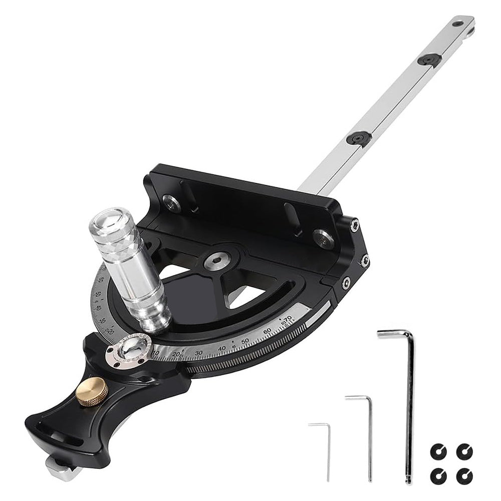 Precision Miter Gauge – –70° to 70° Full‑Range Locking, 4 Preset Stops, 36″ Extendable Fence