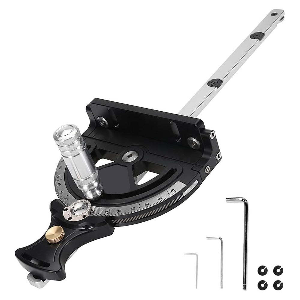 Precision Miter Gauge – –70° to 70° Full‑Range Locking, 4 Preset Stops, 36″ Extendable Fence