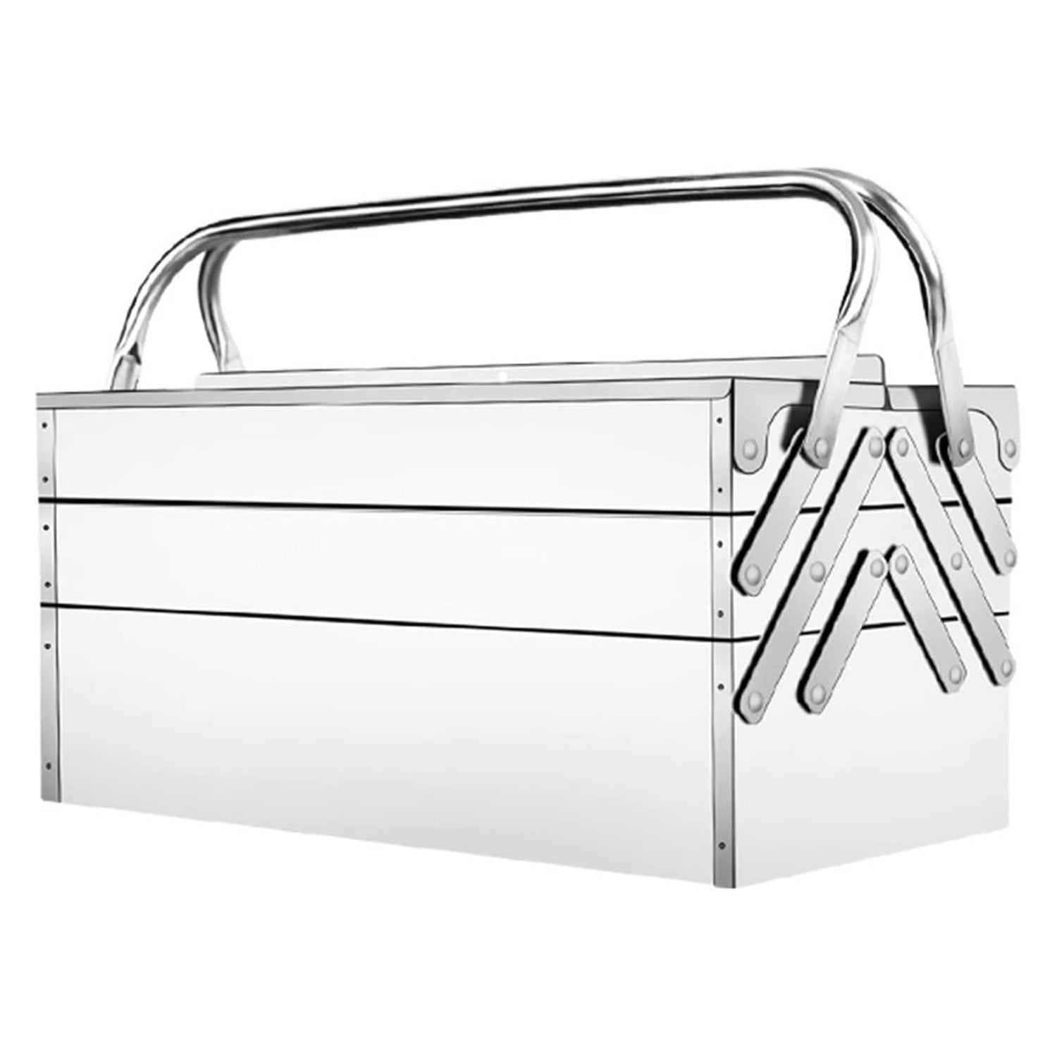 Stainless Steel Folding Tool Storage – Multi‑Layer, Heavy‑Duty, for Garage & Workshop