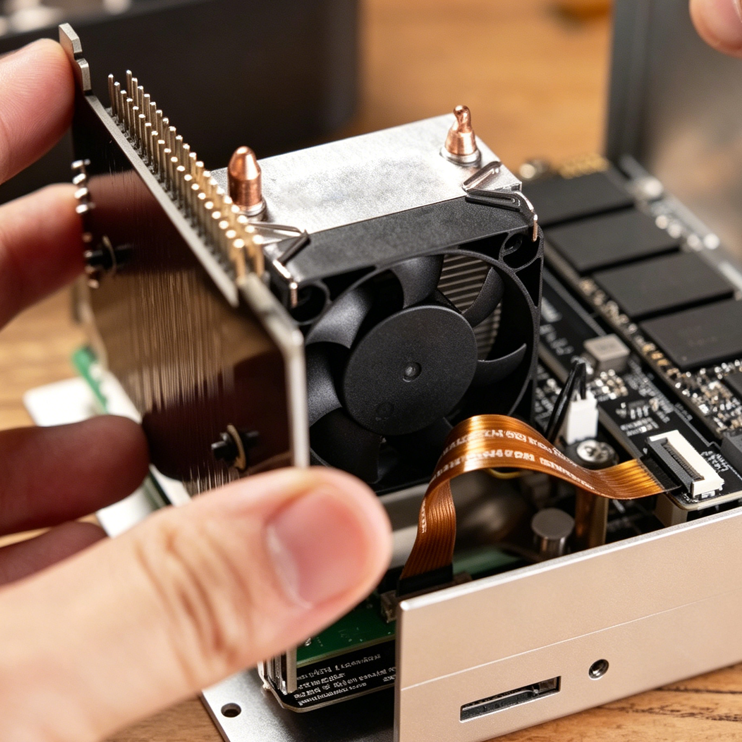 Compact Mini PC Case – Aluminum, Dual RGB Fans, Dust Filter, for Small Builds